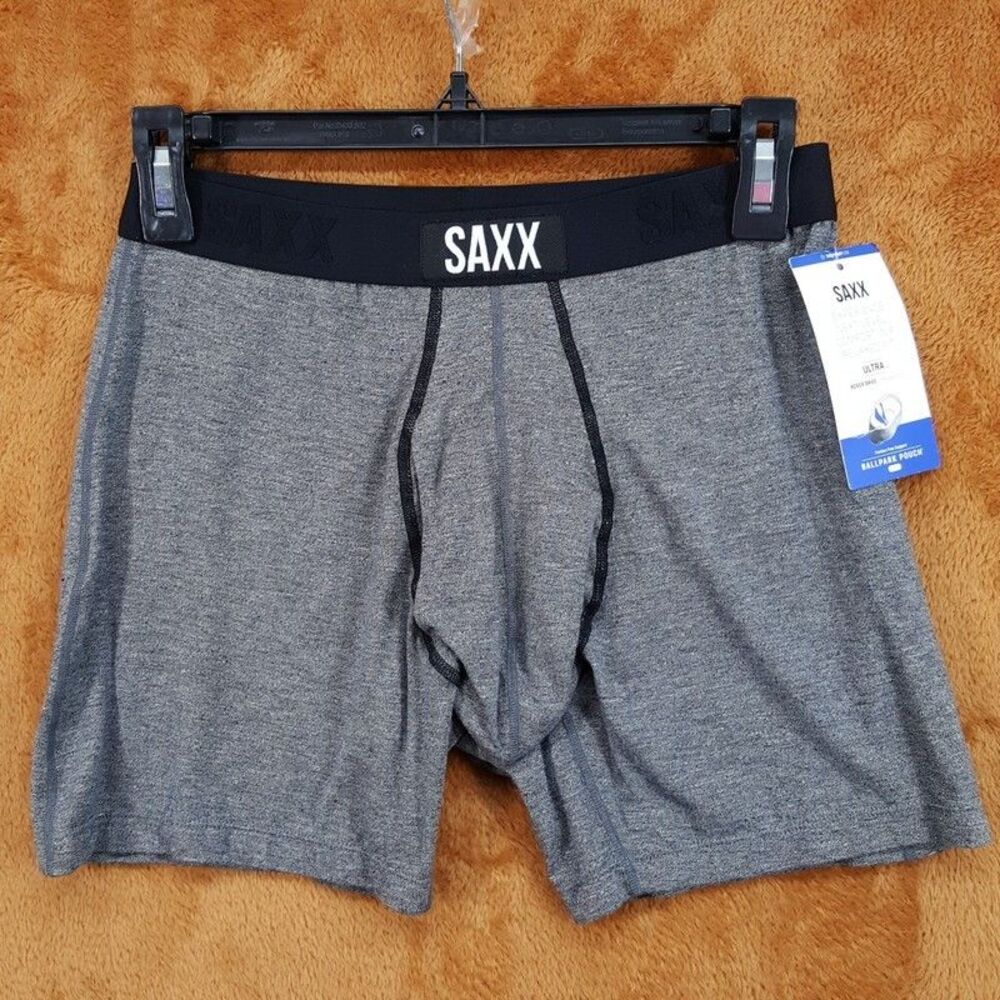 SAXX Boxer Briefs Mens Small Grey Ultra Ballpark Pouch